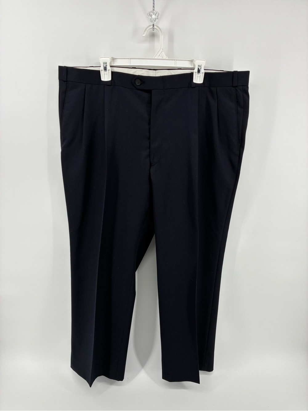 Pronto Uomo Wool Blend Classic Black Pleated Trousers SIZE 42X30